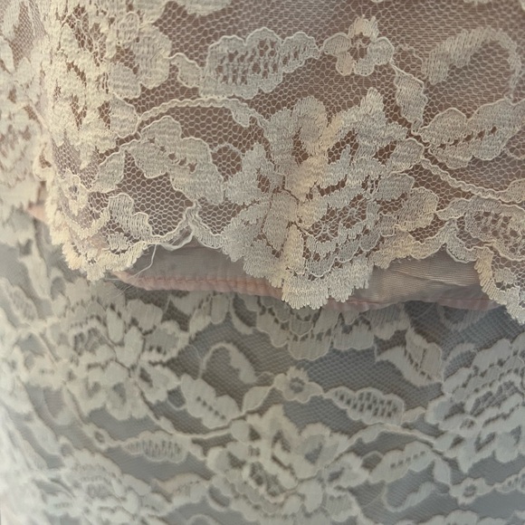 This is a vintage pink lace over satin two piece outfit from Sears and Robux - Picture 4 of 13